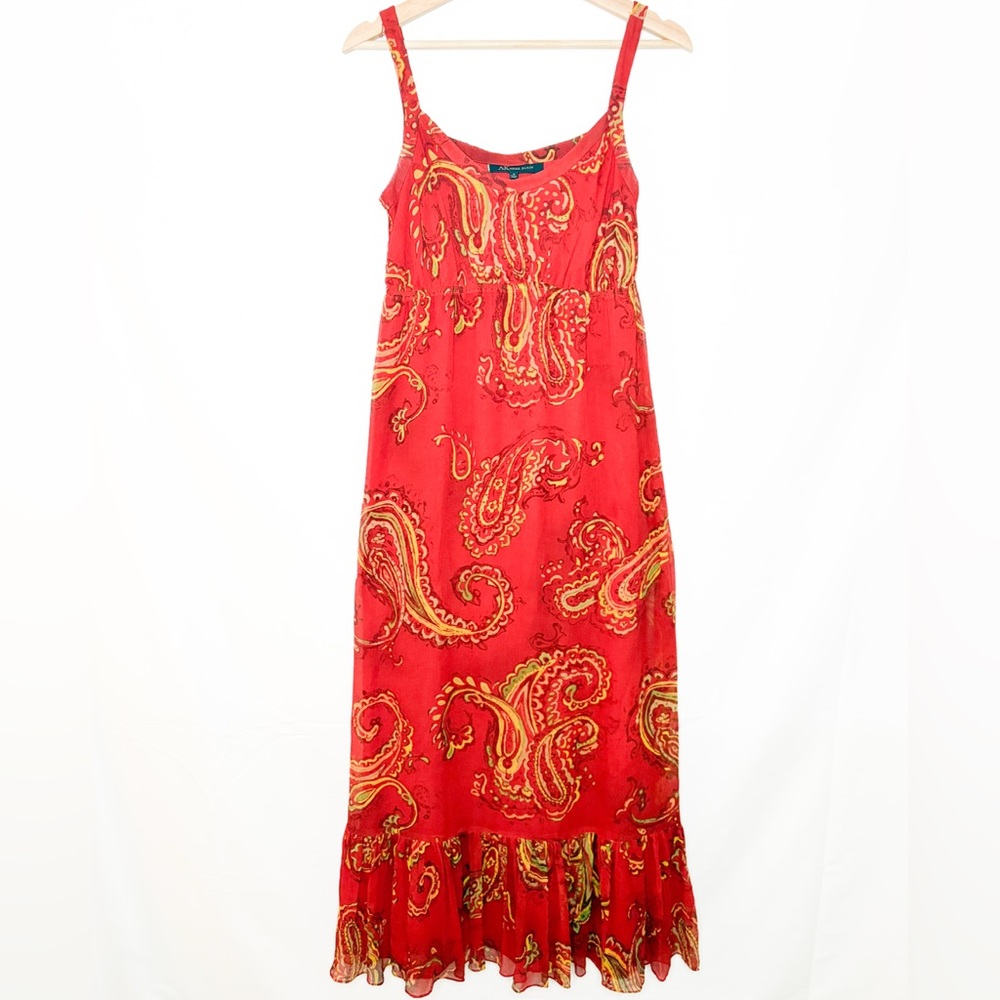 Anne Klein vintage 90 Y2K Maxi Dress Silk Sleeveless and flowy